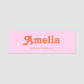 Porte-nom Retro Decorative Simple Pink Orange (Devant)