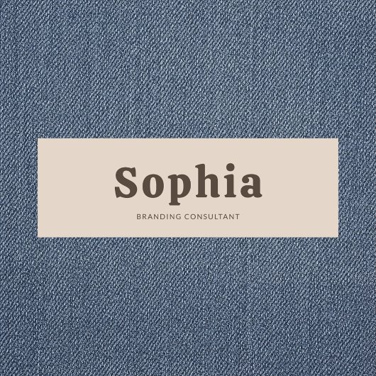 Porte-nom Rétro gras serif simple beige marron