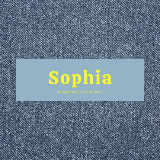Porte-nom Retro gras Serif Simple Bleu Jaune