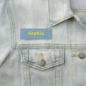 Porte-nom Retro gras Serif Simple Bleu Jaune (En situation)