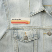 Porte-nom Retro Stripes 70's 80s Orange Yellow (En situation)