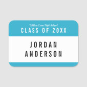 Porte-nom Réunion de classe de l'école de couleur modifiable (Devant)