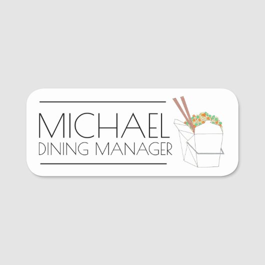 Porte-nom Riz frits Chopsicks chinois Restaurant Takeout (Devant)