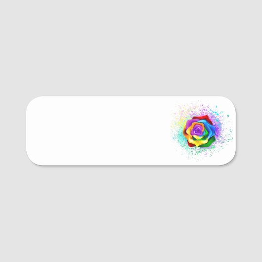 Porte-nom Rose arc-en-ciel coloré (Devant)
