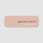 Porte-nom Rose clair Moderne Minimale Féminine Fille (Devant)