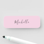 Porte-nom Rose Clair Professionnel Écriture Manuscrite Uniqu (En situation)