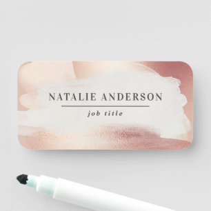 Porte-nom Rose doré moderne féminin rose