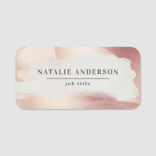 Porte-nom Rose doré moderne stylé féminin rose