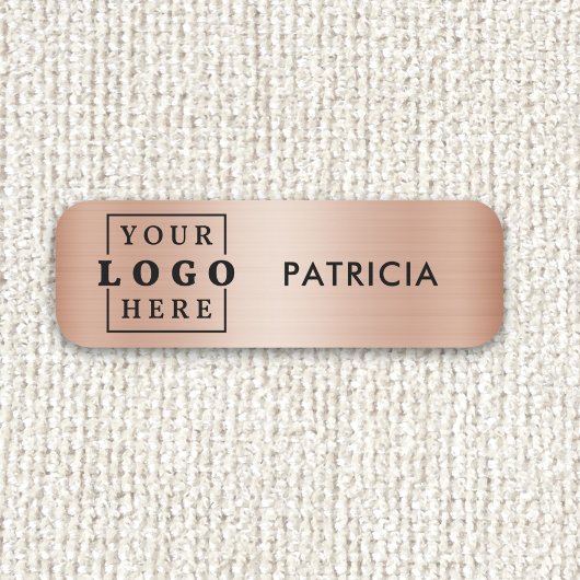 Porte-nom Rose Gold Business Logo Entreprise Employé