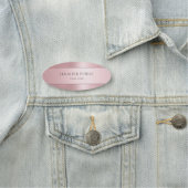 Porte-nom Rose Gold Elegant simple Modèle tendance Oval (En situation)