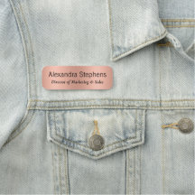 Rose Gold Employé Indicateur de nom de l'employé