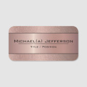 Porte-nom Rose Gold Métallurgie Pink & Parties scintillant T (Devant)