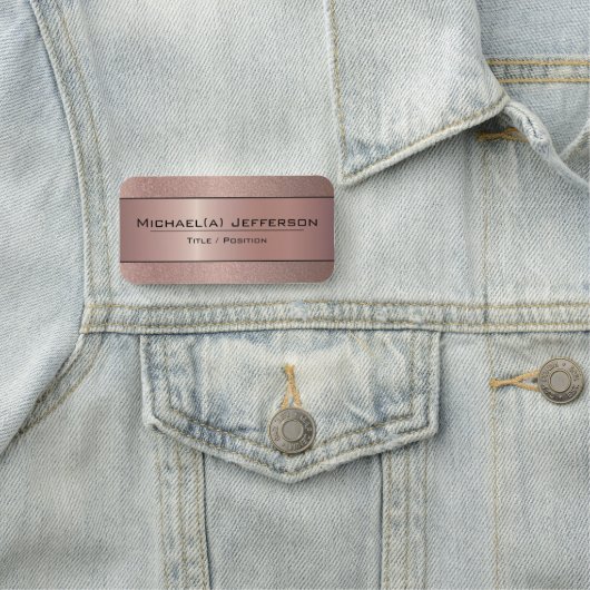 Porte-nom Rose Gold Métallurgie Pink & Parties scintillant T (En situation)