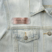 Porte-nom Rose Gold Pailleté Argent Nom Titre (En situation)