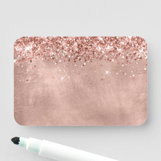 Porte-nom Rose Gold Pailleté Vierge (En situation)