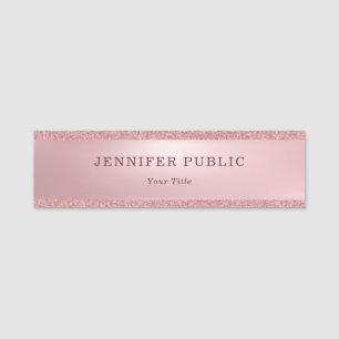 Porte-nom Rose Gold Parties scintillant Élégant Profession