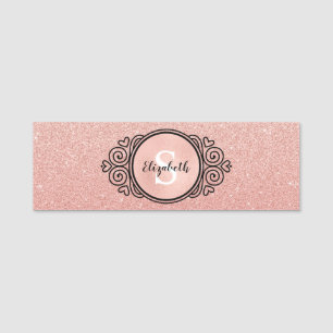 Porte-nom Rose Gold Parties scintillant maquillage Artiste C