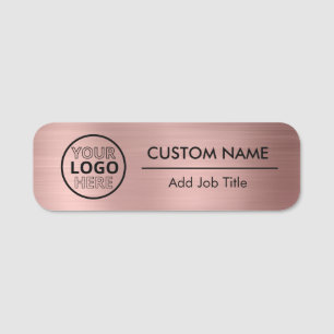 Porte-nom Rose Gold Style métallique Logo d'entreprise Emplo