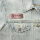 Porte-nom Rose Gold Style métallique Logo d'entreprise Emplo (En situation)