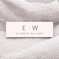 Rose Pâle Élégant Monogramme Minimaliste Nom