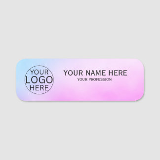 Porte-nom Rose Pâle Rustique Logo Personnalisé Employé