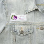 Porte-nom Rose pourpre d'aquarelle de planificateur (En situation)