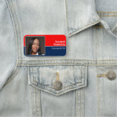 Porte-nom Rouge, Blanc & Bleu Photo Remplacement Professionn (En situation)