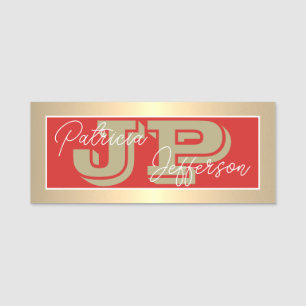 Porte-nom Rouge Tomate Fashion Luxe Moderne Or