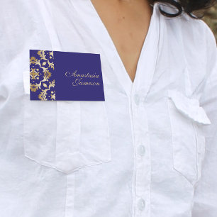 Porte-nom Royal Blue Gold Classic Élégant Vintage Antique