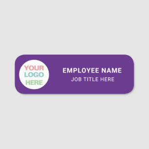 Porte-nom Royal Purple & White : Montrez votre logo, employé