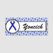 Porte-nom Ruban Blue Standard par Kenneth Yoncich (Devant)