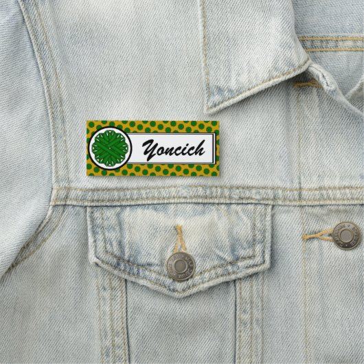 Porte-nom Ruban de fleurs vert émeraude par Kenneth Yoncich (En situation)