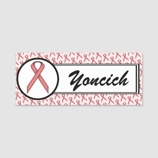 Porte-nom Ruban rose standard par Kenneth Yoncich (Devant)