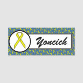 Porte-nom Ruban standard jaune par Kenneth Yoncich (Devant)