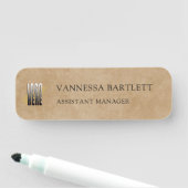 Porte-nom Rustic Kraft Logo d'entreprise Employé (En situation)