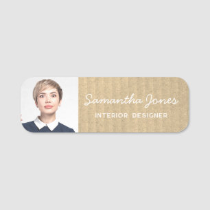 Porte-nom Rustique moderne écriture manuscrite photo Kraft C