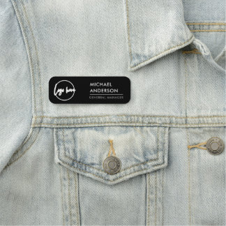 Porte-nom Safety Pin Name Tag or Magnetic with Custom Logo