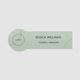 Porte-nom Sage Bronze Custom Logo Name Tag Template