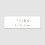 Porte-nom Sage Green Modern Script Custom Employee ID (Devant)