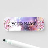 Porte-nom Sakura rose sur la peinture Arrière - plan (En situation)