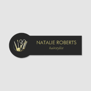 Porte-nom Salon de beauté Golden and Black