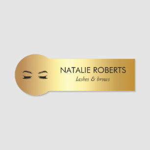 Porte-nom Salon de beauté Golden Lashes & Brow
