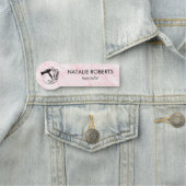 Porte-nom Salon de beauté Pink Marble (En situation)