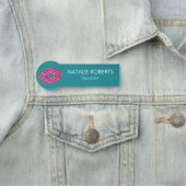 Porte-nom Salon de beauté turquoise Green Lips (En situation)