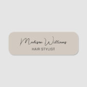 Porte-nom Salon de coiffure moderne beige (Devant)