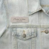 Porte-nom Salon de coiffure moderne beige (En situation)