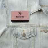 Porte-nom Salon d'expertise en logo rose noir professionnel (En situation)