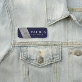 Porte-nom Sapphire bleu élégant & Parties scintillant de lux (En situation)