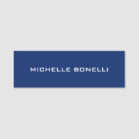 Sapphire Bleu Minimaliste Plaque Lisible Moderne