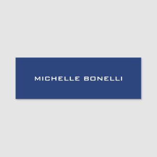 Porte-nom Sapphire Bleu Minimaliste Plaque Lisible Moderne